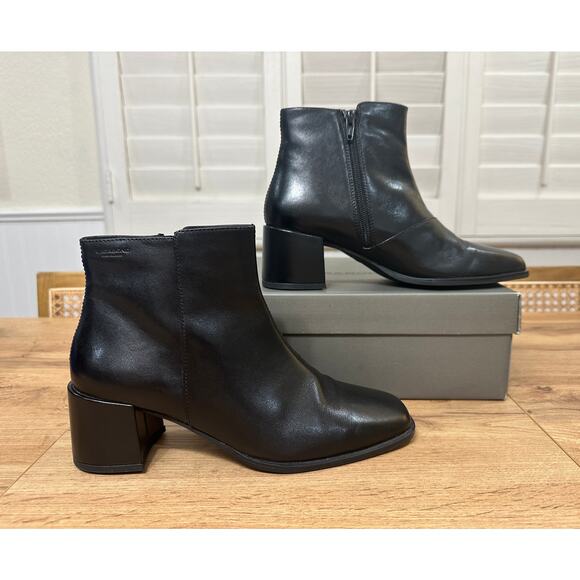 Vagabond Stina Ankle Boots Smooth Black Leather Size 8 US 38 EU NIB Booties - Picture 2 of 15